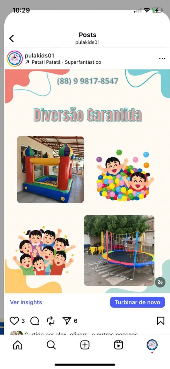 Aluguel de brinquedo 100,00 