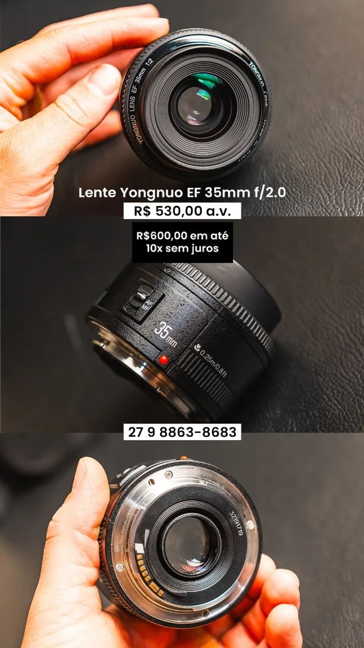 Lente AF 35 mm f/2.0 Yongnuo p/ Canon - Foto 4