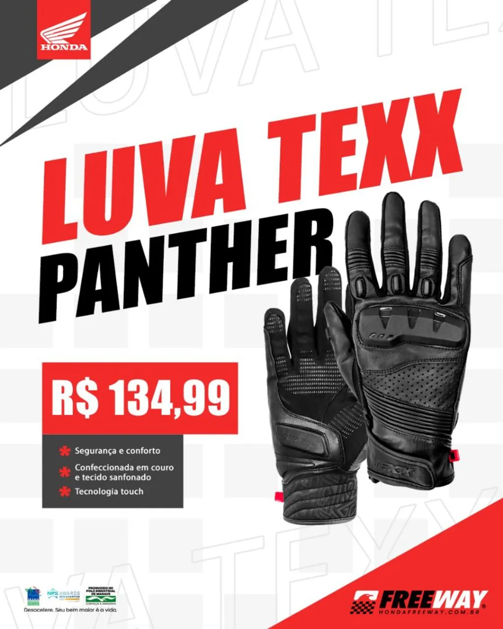 Luva Texx Panther - Honda Freeway