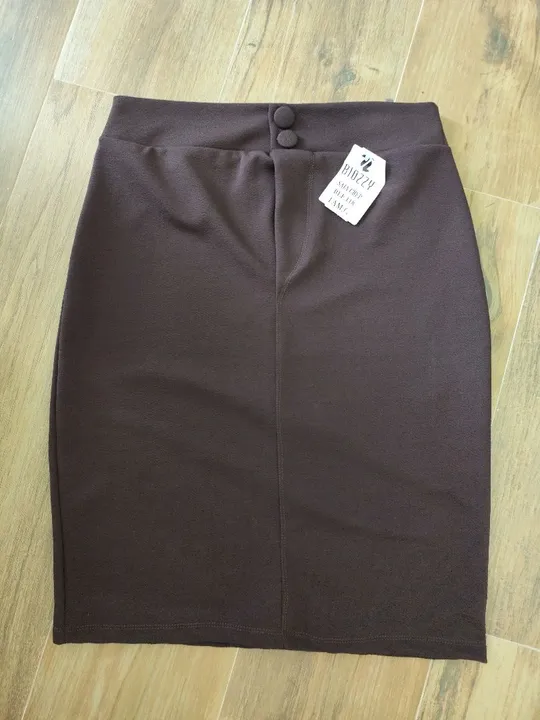 Saia marrom crepe feminina