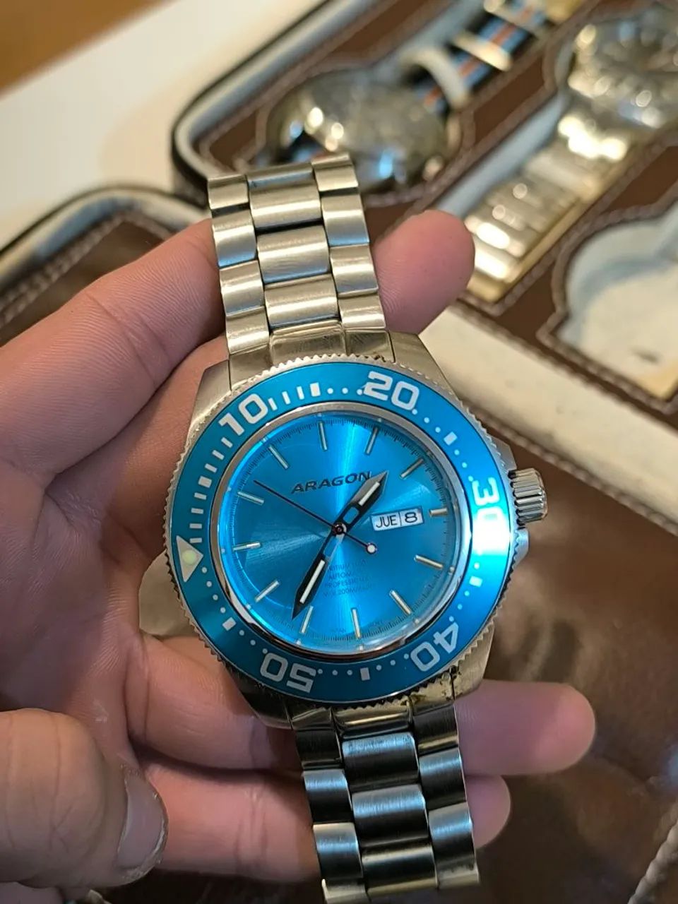 Relógio Aragon Divemaster T100 Automático - Azul | 200m | Trítio T100 - Foto 2