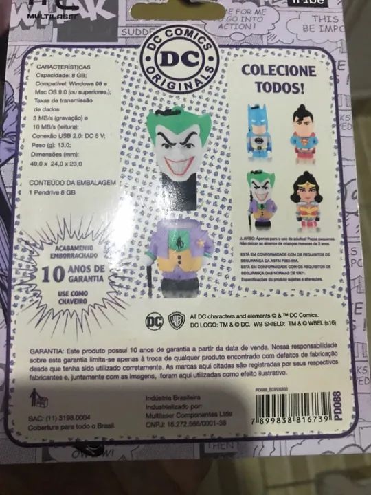 Pen Drive 8GB Coringa DC Comics Original LACRADO - Foto 2
