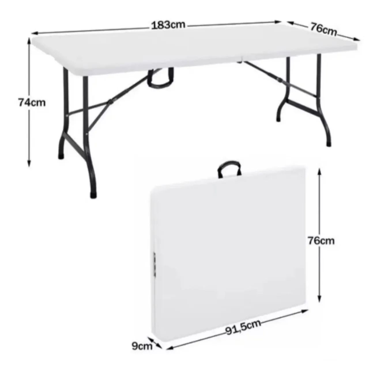 Mesa dobrável 180x74cm nova  - Foto 4