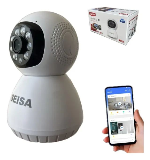 Câmera Wi-fi Interna 1080p Rotativa  360° Cor Branco Fácil Instalação - Foto 5