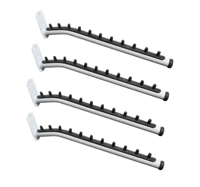 Kit 04 Araras Rt De Parede Branco 40cm Para 44 Cabides Curvo