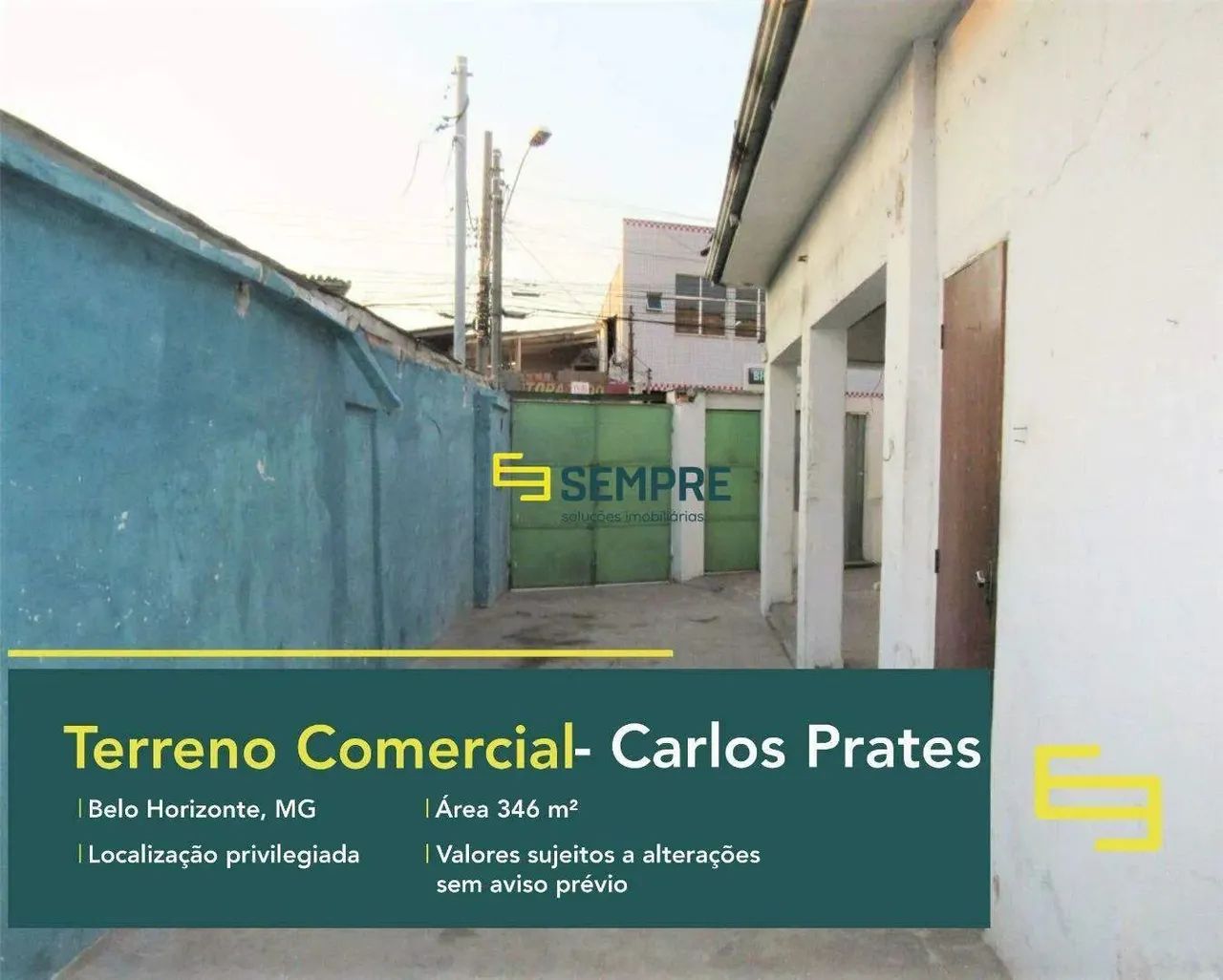 Terreno comercial para vender no Carlos Prates em BH