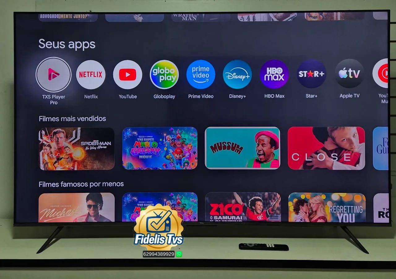 SMART TV TCL 75 POLEGADAS GOOGLE TV COM ALEXA SEMINOVA COM BORDAS NO PLÁSTICO  - Foto 2