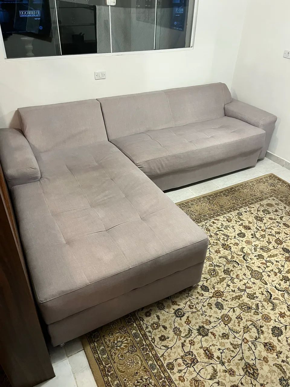 Sofá de Canto em L Confortável e Super Conservado  - Cinza (2,80m) - Foto 5