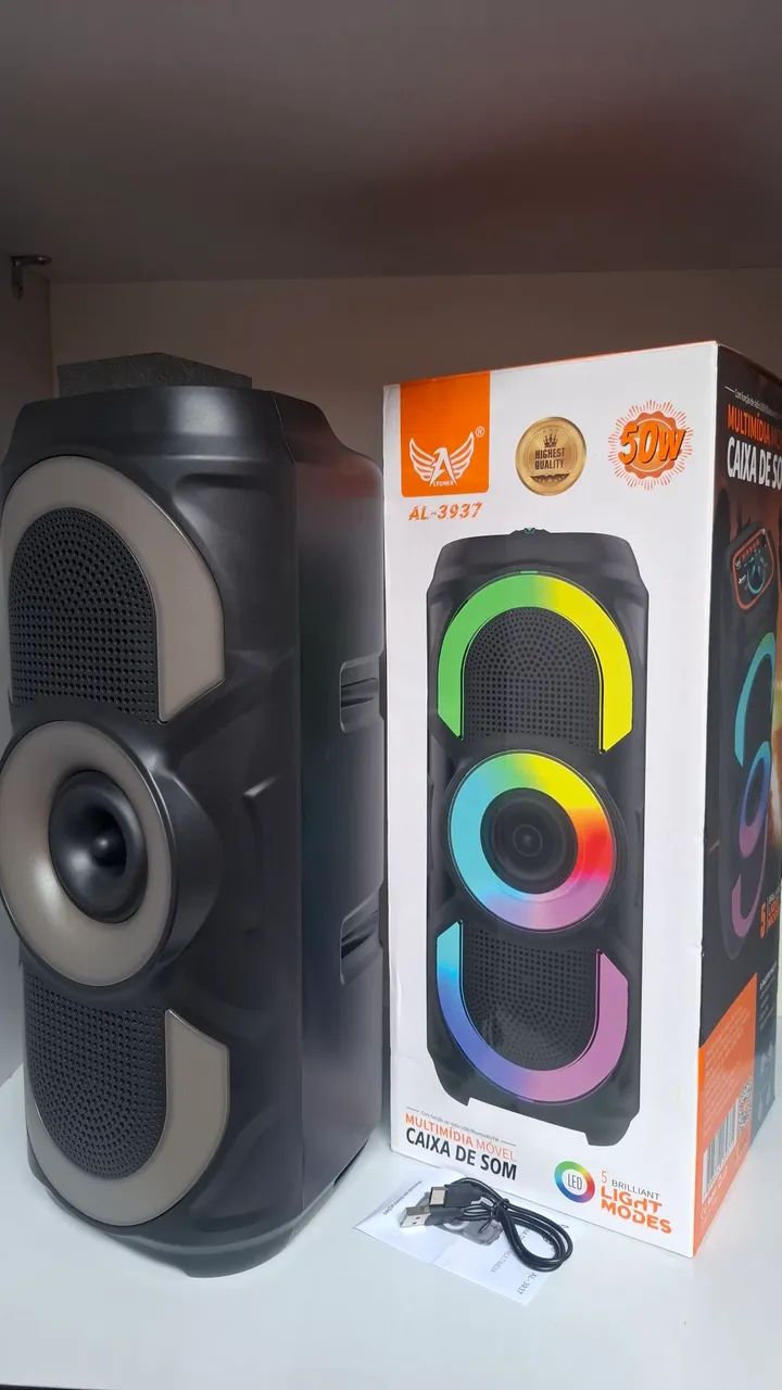 Caixa de Som Bluetooth 50W RGB - Foto 4
