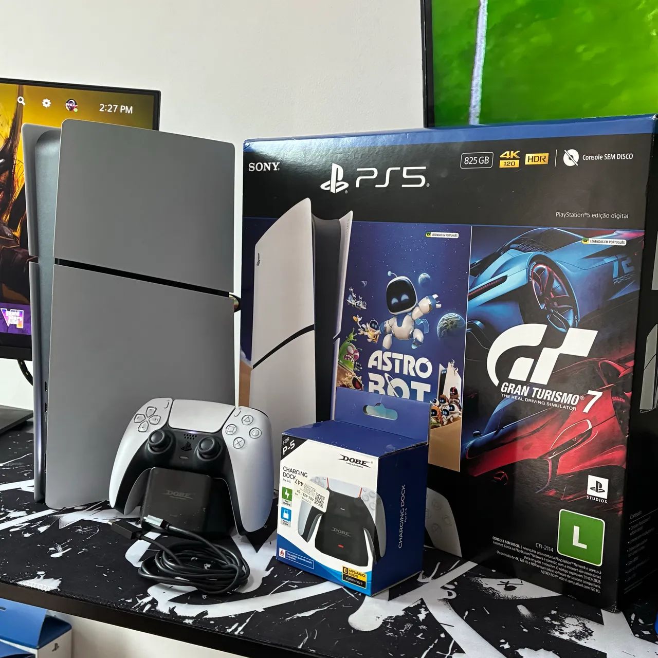 PS5 SLIM + BASE CARREGADOR - Foto 5