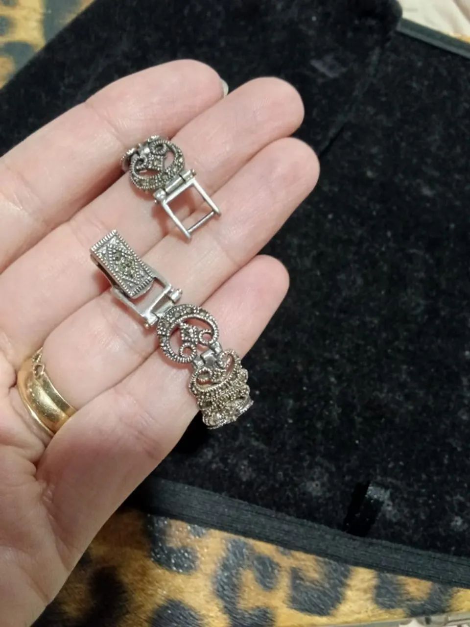 Pulseira prata 925 com marcassitas e madrepérolas - Foto 4