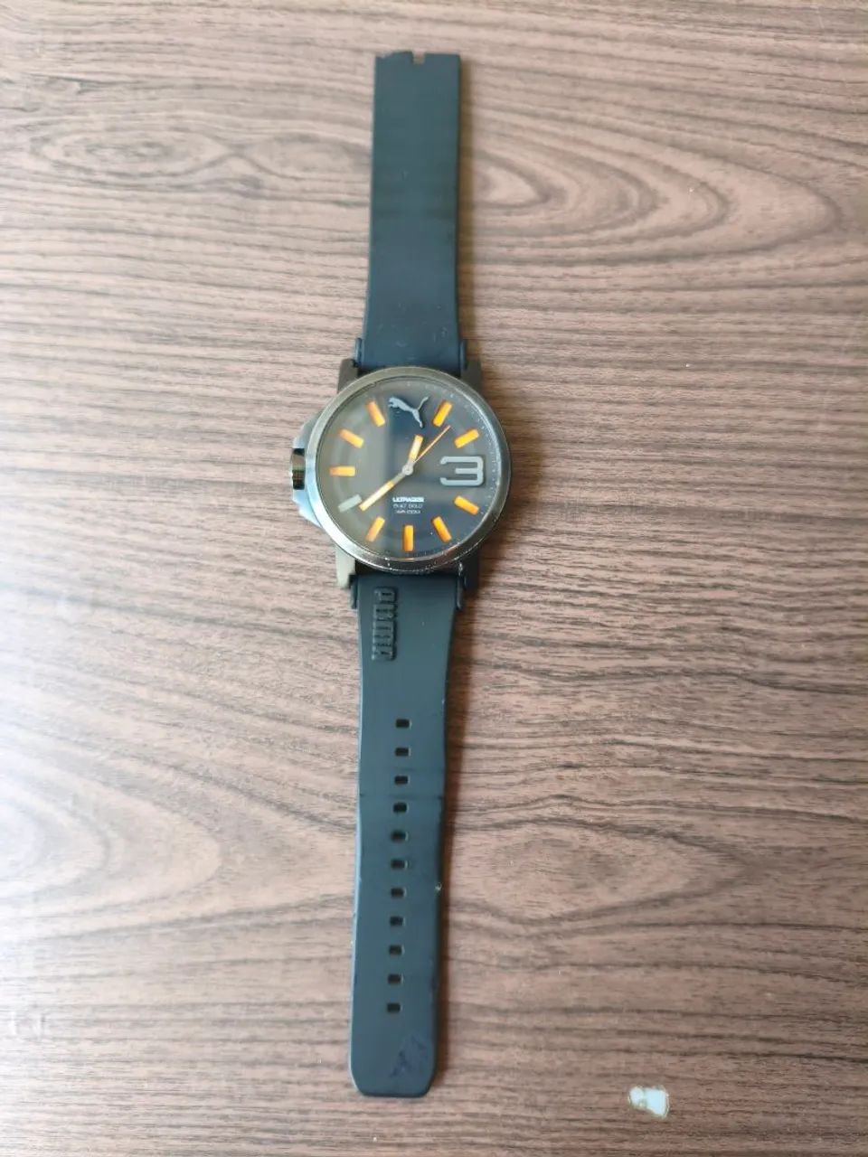 Relógio Puma Ultrasize Preto e Laranja, Original