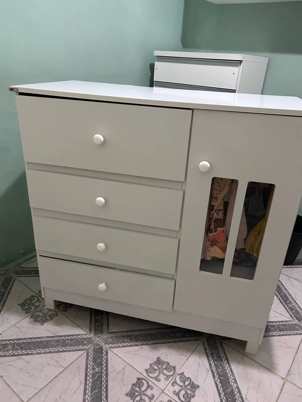 Cômoda Infantil com Guarda-Roupa e Porta de Vidro - Foto 2