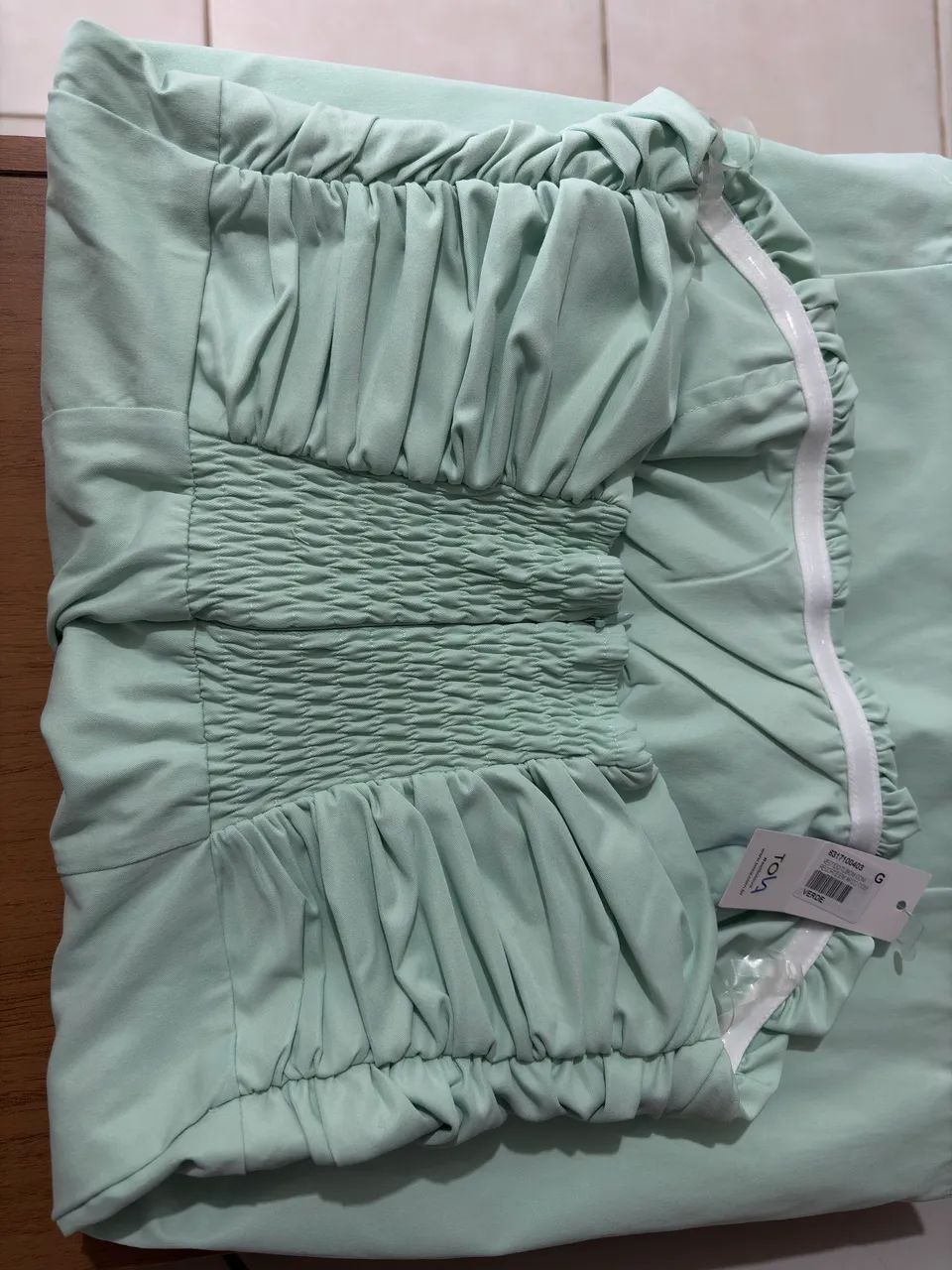Vestido verde água P - Foto 2