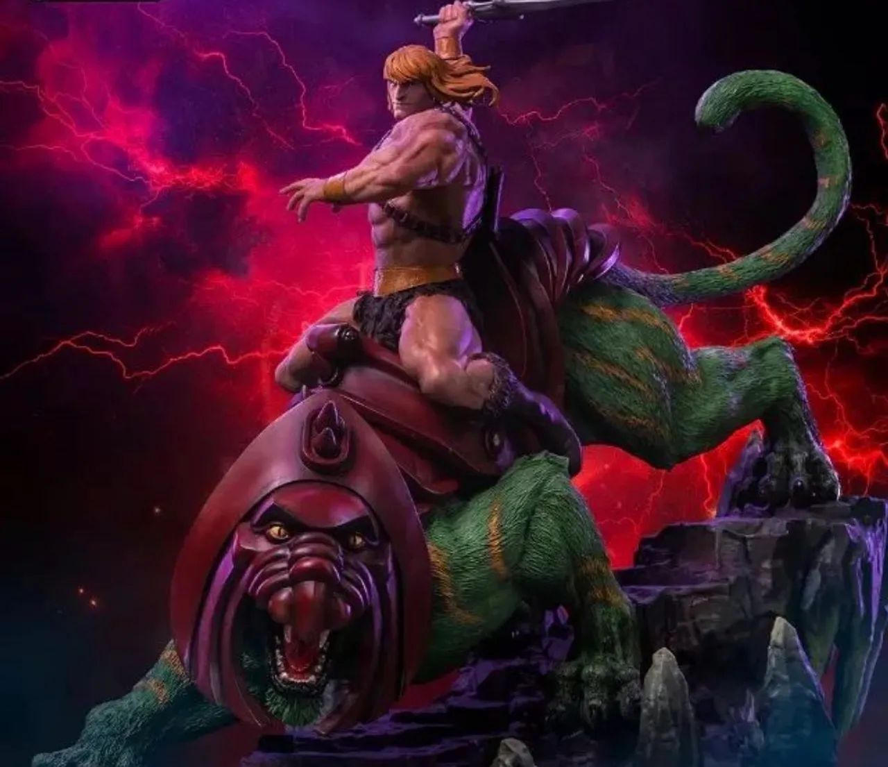 He-man e gato guerreio Iron Studios  - Foto 2