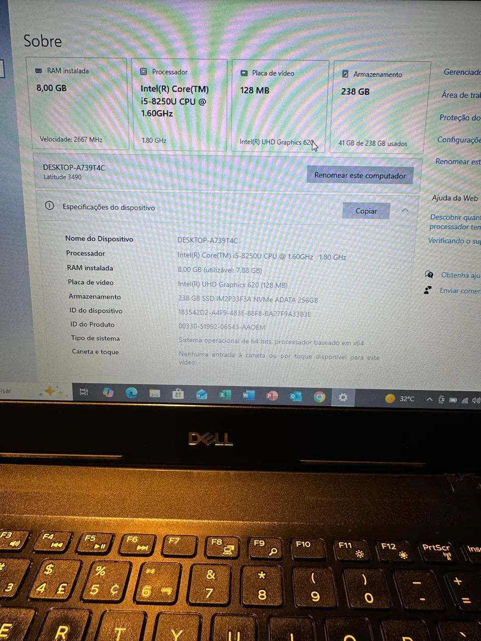 Notebook DELL I5 8ªGen SSD - BARATO!!! OPORTUNIDADE - Foto 4