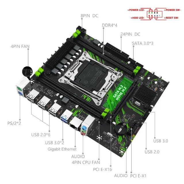 Placa mãe MACHINIST X99 E5-PR9 para Xeon Soquete 2011, V3 e V4, DDR4, Nova, Na Caixa  - Foto 3