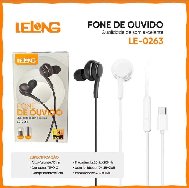 Fone de Ouvido Estéreo com Microfone Usb C Lelong - Foto 5