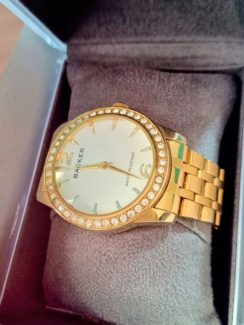 RELÓGIO FEMININO BACKER DOURADO