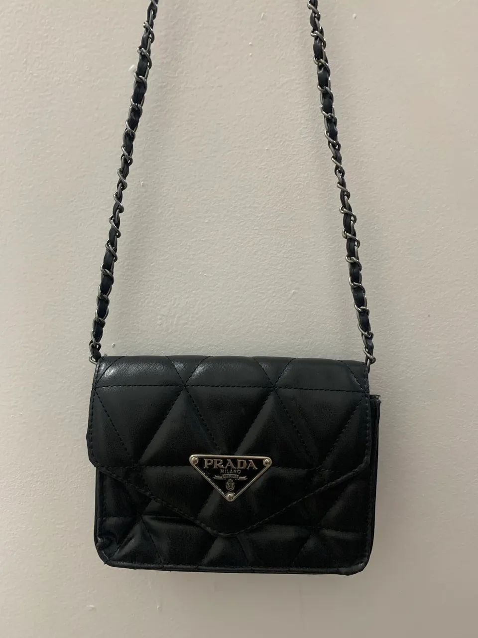 bolsa preta couro sintético 