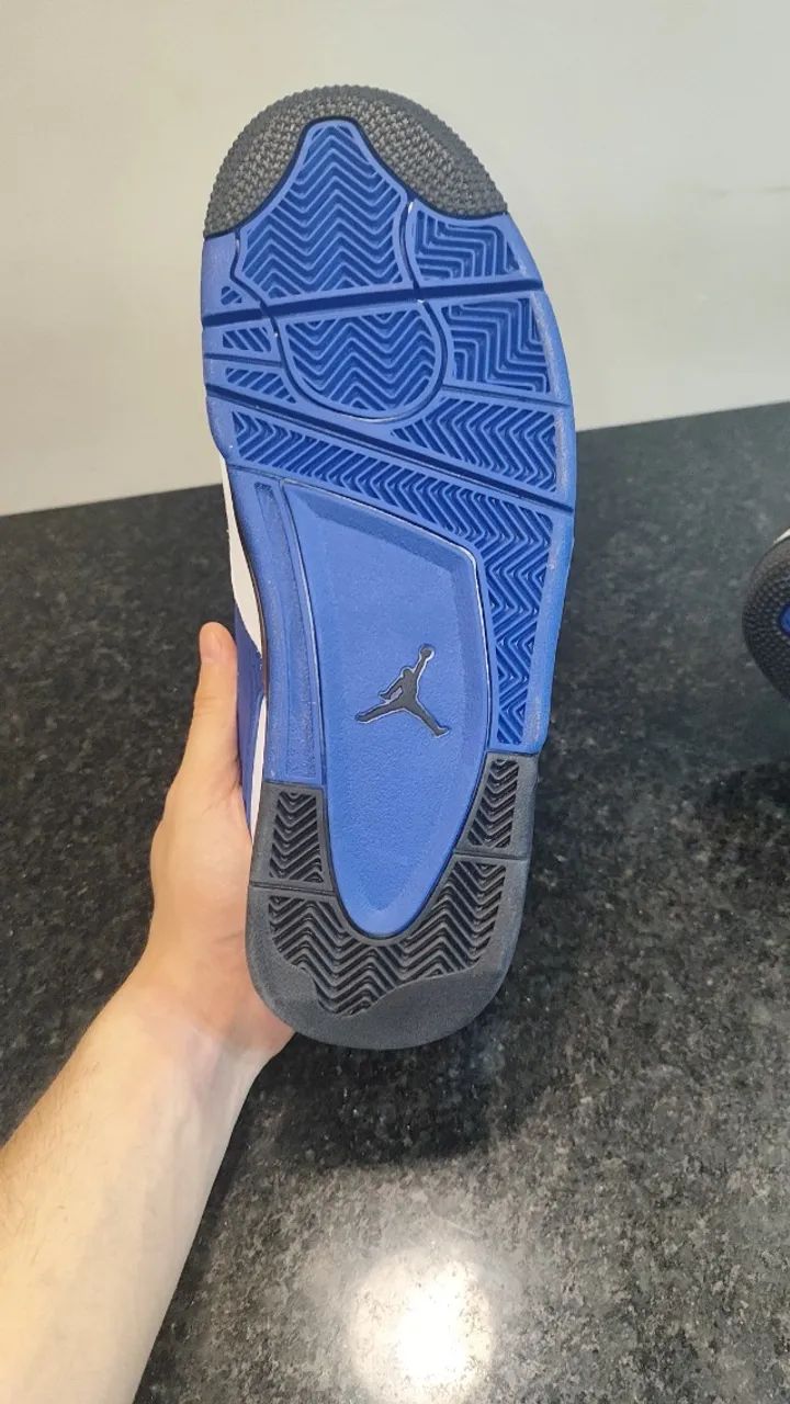 Air Jordan 4 RM Black Summit White Racer Blue - Calçados - Jardim