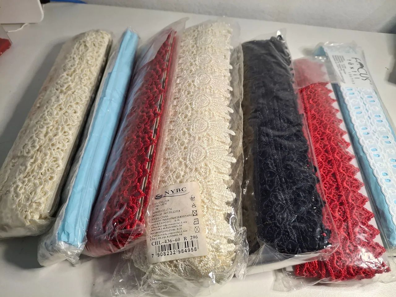 Kit 7 pçs renda guipir sortidas 
