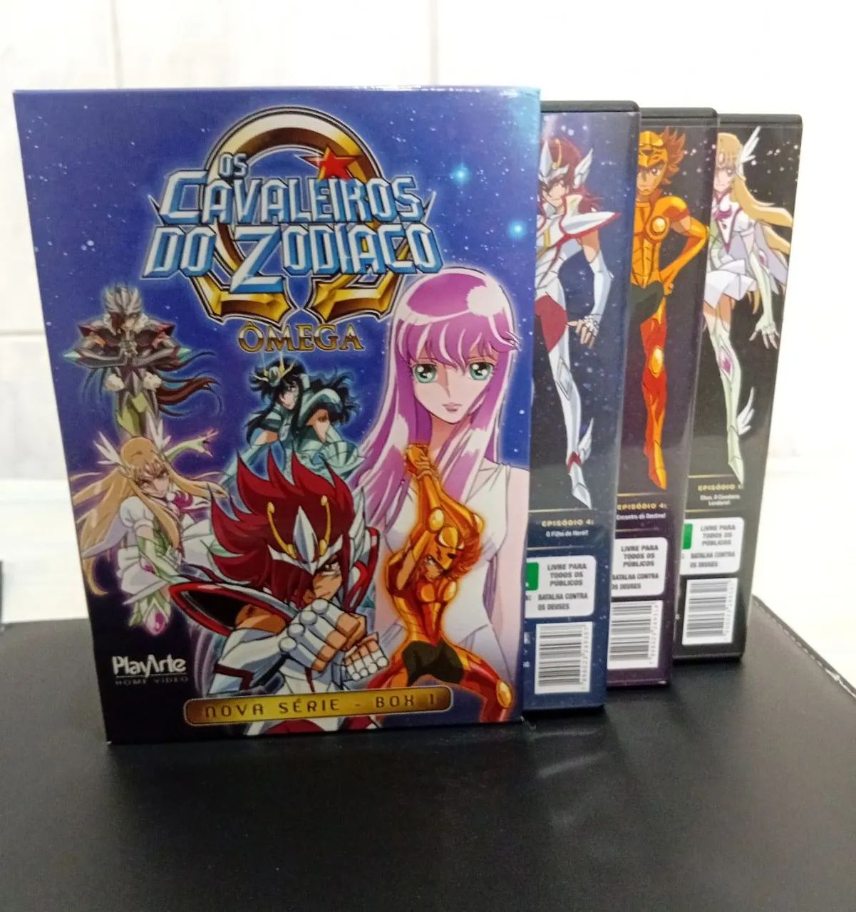 Dvds Os Cavaleiros do Zodíaco ÔMEGA - Box 1 com 3 dvds - Original