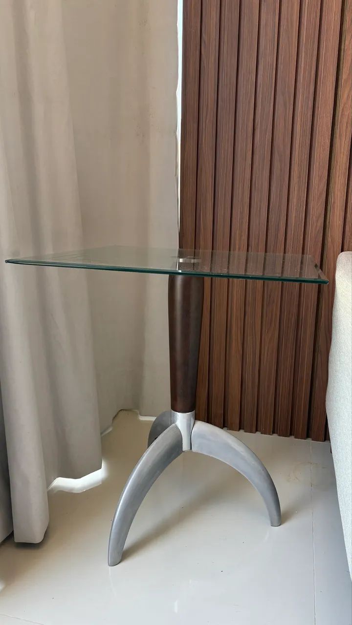 MESA LATERAL DE VIDRO TEMPERADO - DESIGN MODERNO E ELEGANTE - Foto 2