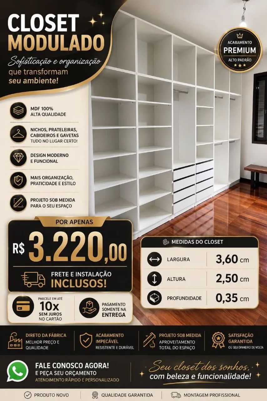 Closets direito da fábrica  - Foto 3