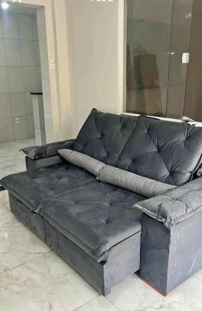Sofá retrátil e reclinável 2 metros  - Foto 4
