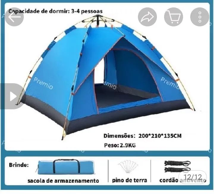 Barraca de acampamento para4 pessoas