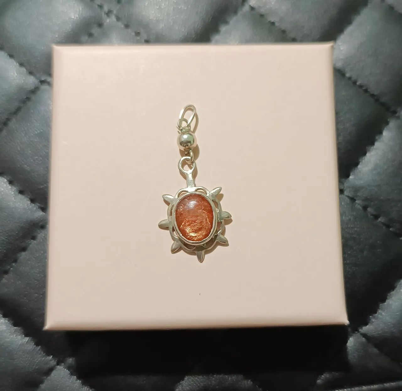 Pingente prata 925 com heliolita 