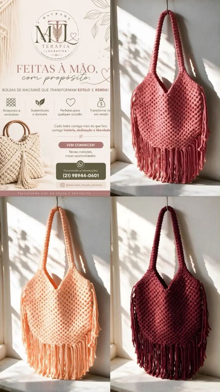 Bolsas em Macramê  - Foto 2