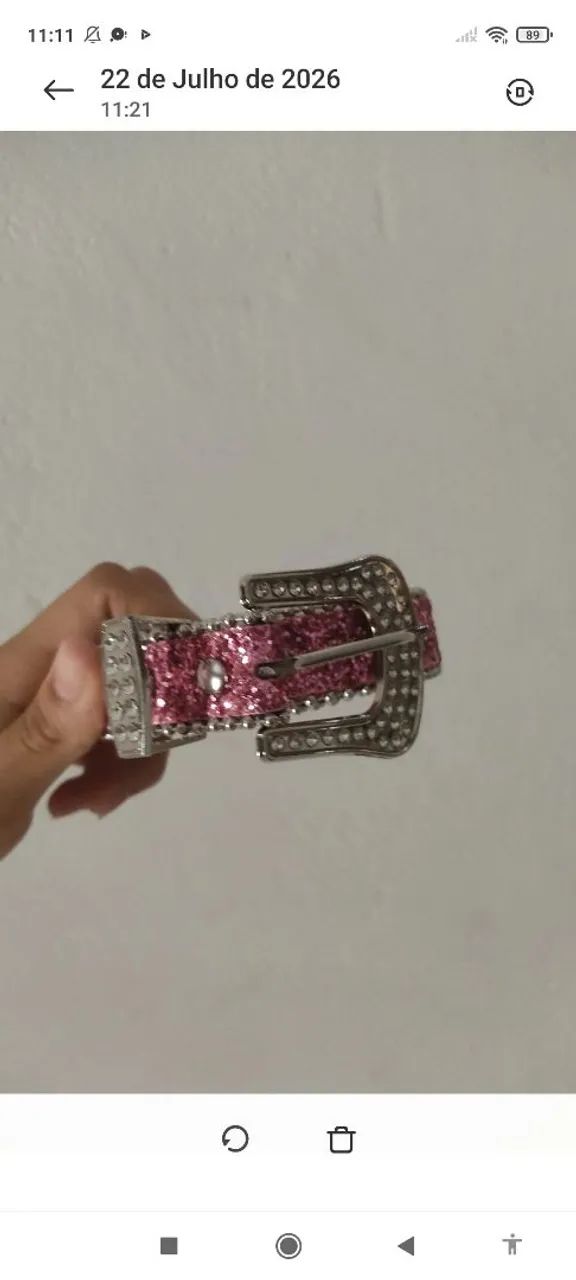 Cinto Y2K com strass e glitter  - Foto 4