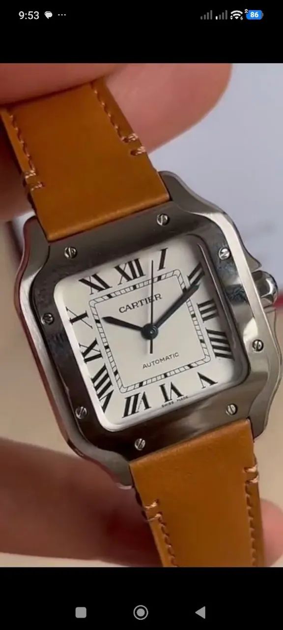 CARTIER SANTOS/ DIAL BRANCO/ 33X 44 / S.C - Foto 4