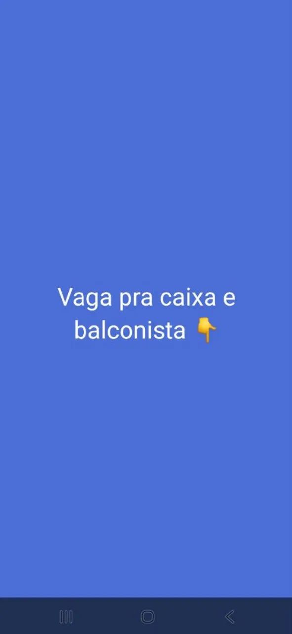 Vaga para caixa e balconista 