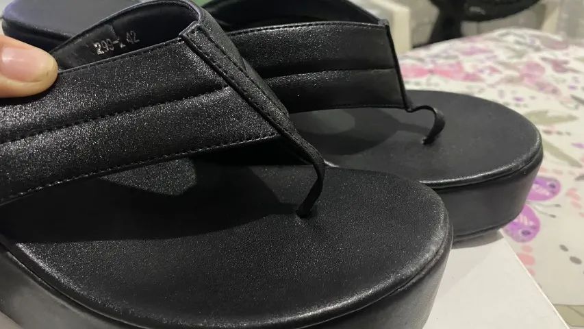 chinelo plataforma preto 38 - Foto 2