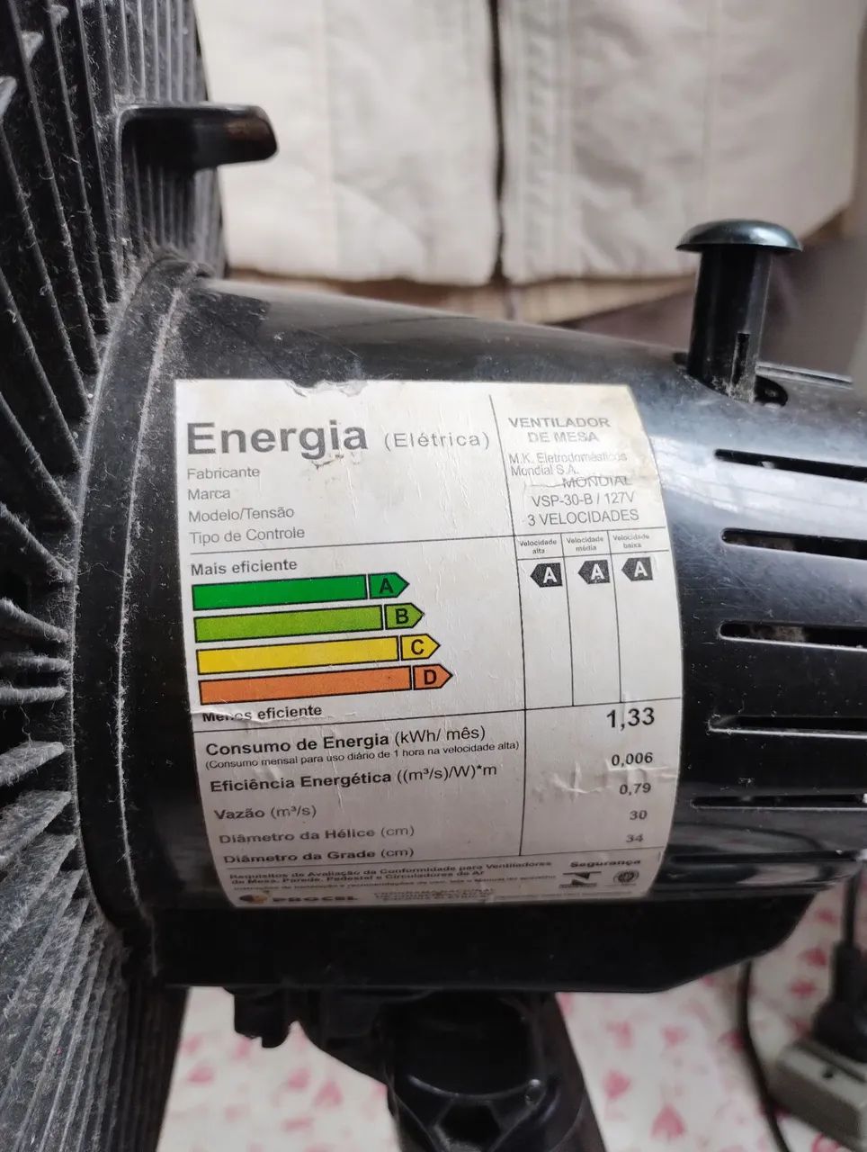 Pouco usado | Ventilador Mondial VSP-30B - 127V - Foto 6