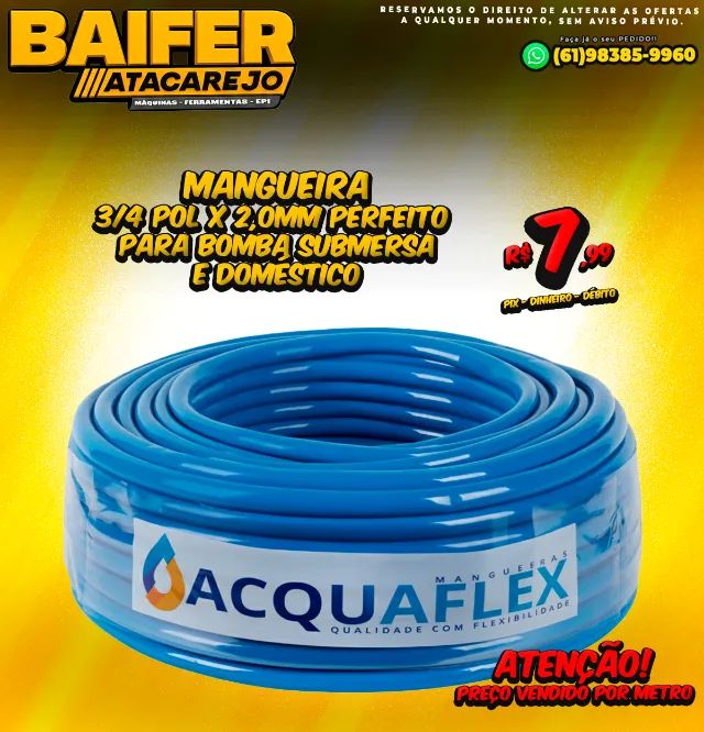 Mangueira 3/4 Pol x 2,0mm Perfeito para Bomba Submersa e Doméstico