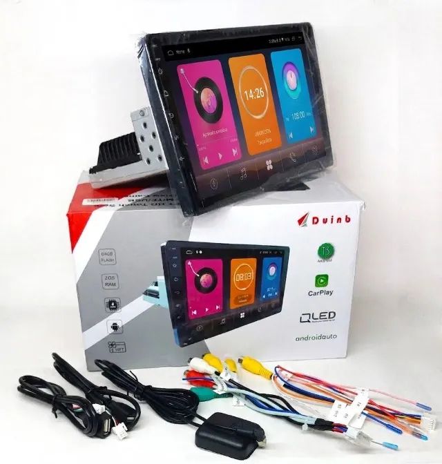 Multimídia Android 13 1DIN universal 9 polegadas 2gb ram 64gb carplay