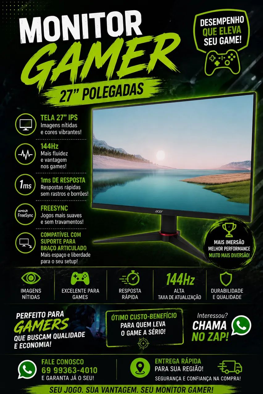 Monitor Gamer 144hz AOC - Foto 2