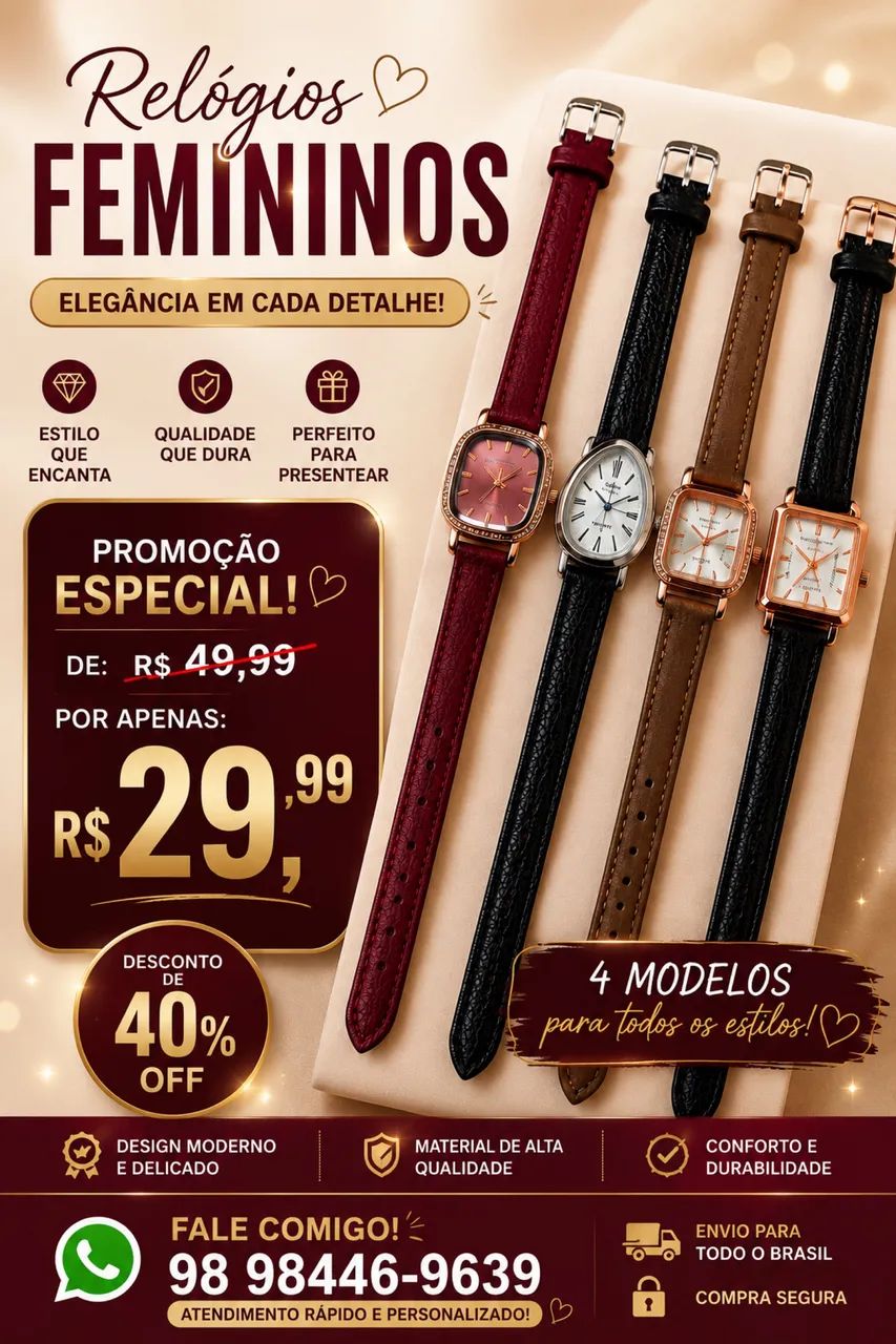     ? Relógios Femininos: Elegância que Combina com Você