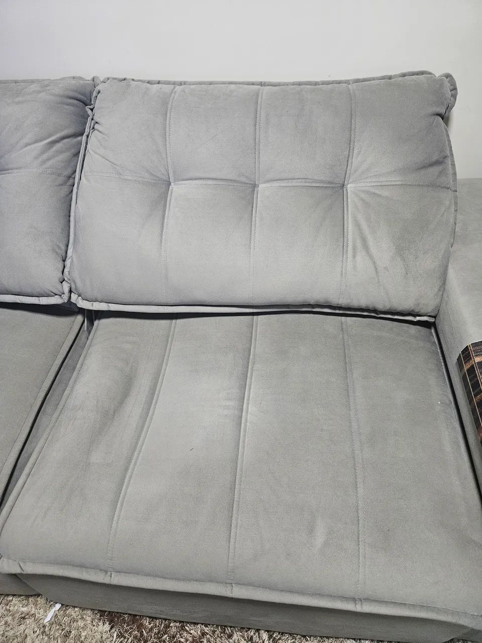 Sofá retrátil 2,50 cinza - Foto 3