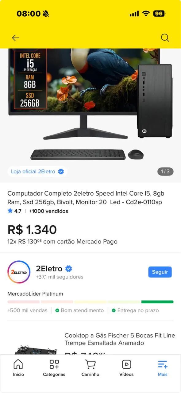 Vendo computador completo super novo processador Intel  - Foto 3