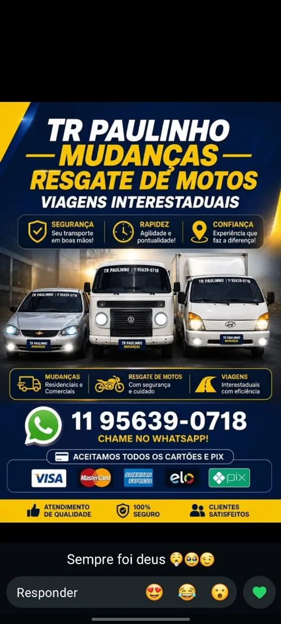 FRETES - CARRETOS RESGATE DE MOTO