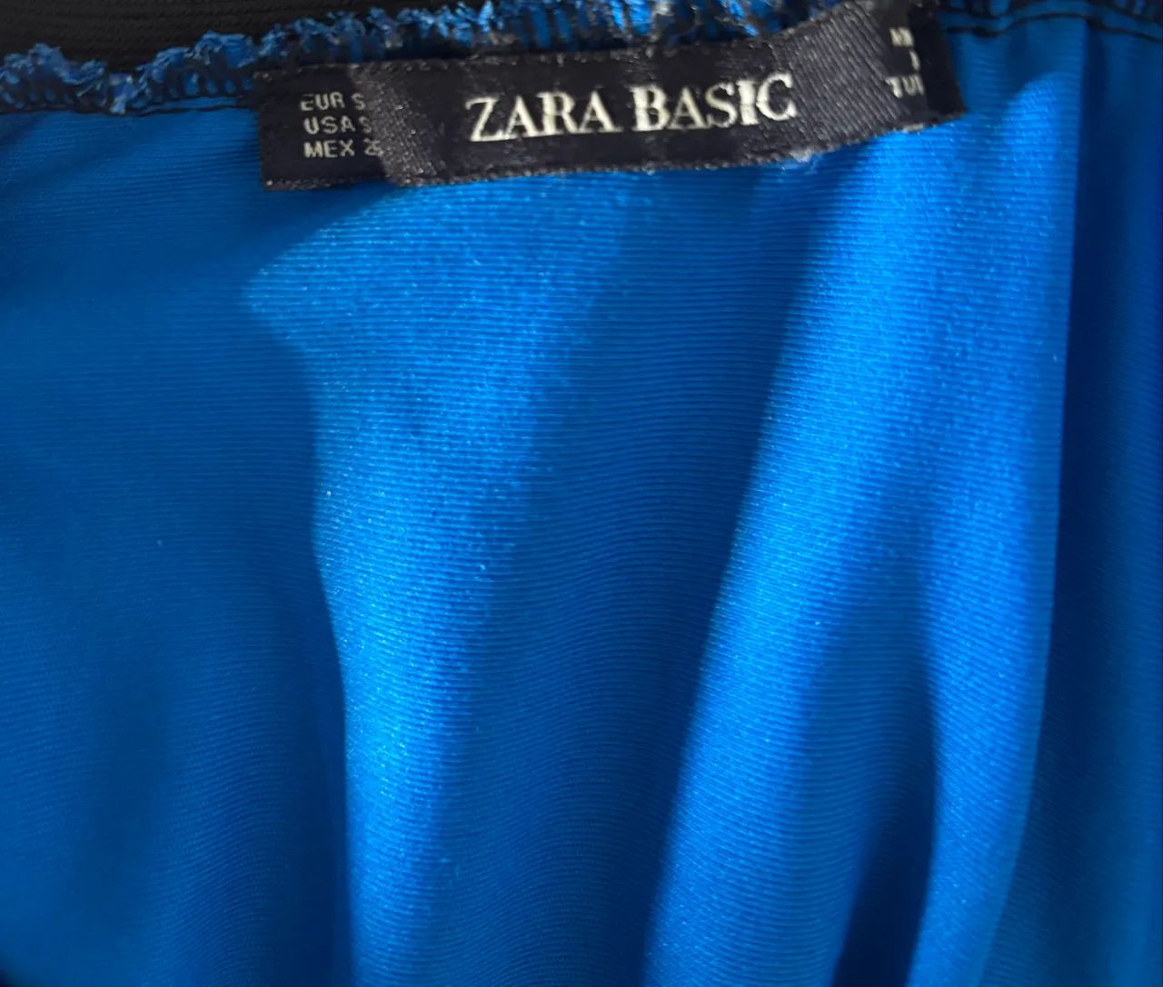 Saia assimétrica azul Zara  - Foto 5