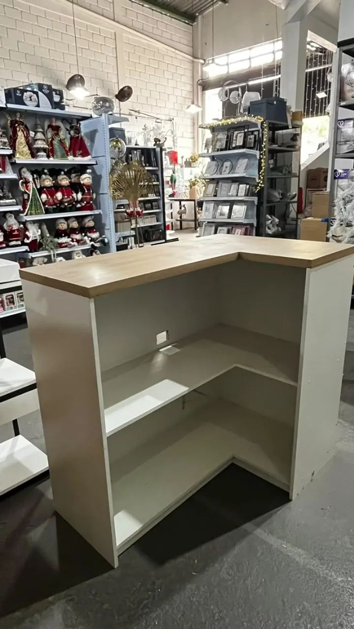 Balcão Em L MDF Branco 2 Peças  - Foto 3