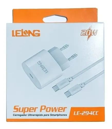 Carregador Tipo c Turbo Power 20w Com Cabo *ENTREGA GRÁTIS*