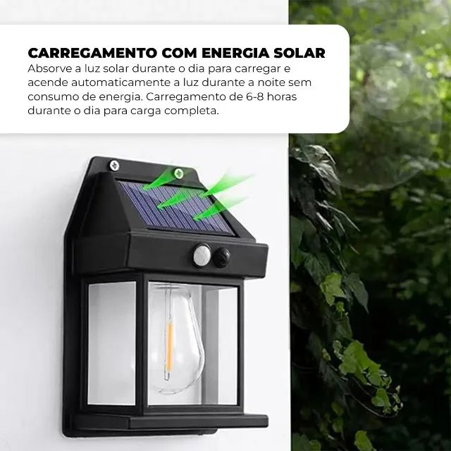 Luminária Solar Com Sensor de Presença Automático Luz Led - Foto 4