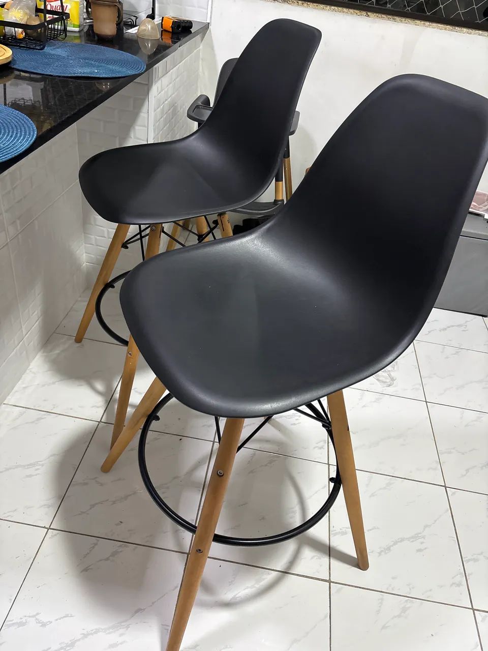 3 Banqueta/cadeira alta Eiffel preta - Foto 3